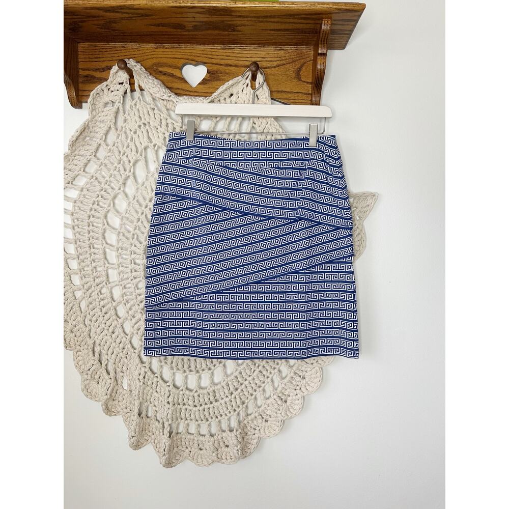 J.McLaughlin Catalina Cloth Tiered Amalfi Print Blue Skirt Size Medium